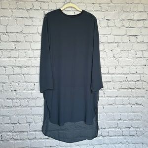 Zara Women’s Sheer High Low Long Sleeve Tunic Top Dark Blue Size XL